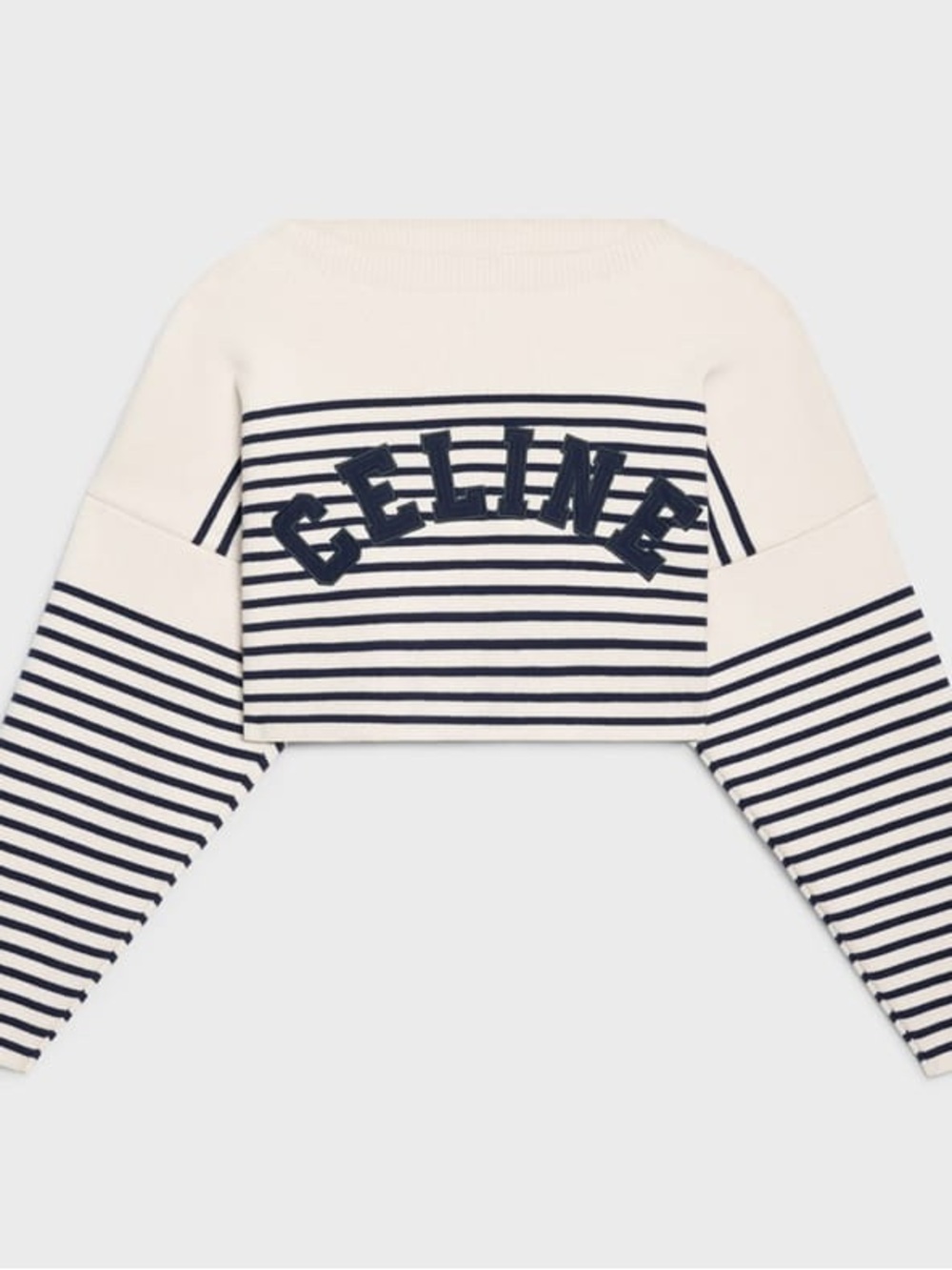 Celine Striped Knit Sweater in Cream and Black NWT